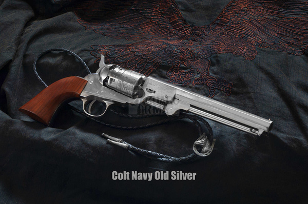 Black Powder Revolver Colt Navy Old Silver YANOS36 Pietta