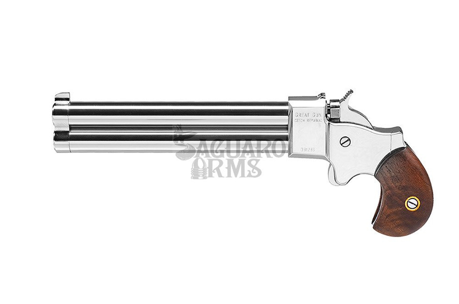 Pistolet czarnoprochowy Derringer 9mm 5" chrom