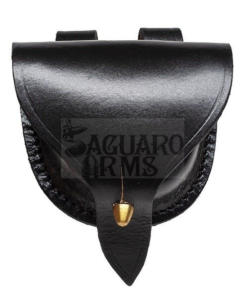 Black leather caps box-double loop