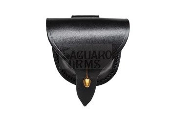 Black leather caps box -single loop