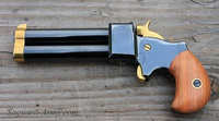 Pistolet czarnoprochowy Derringer 9mm 3" kurek, muszka spust  TiN