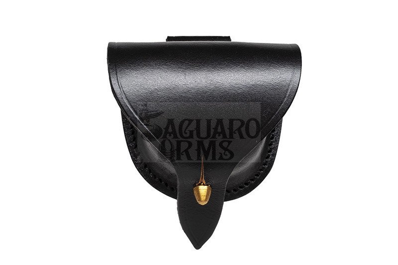 Black leather caps box -single loop