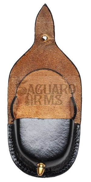Black leather caps box-double loop