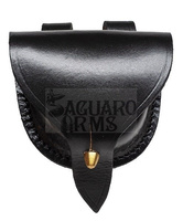 Black leather caps box-double loop