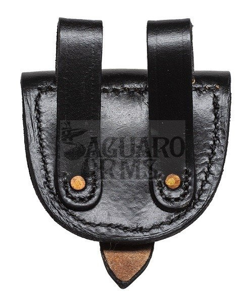 Black leather caps box-double loop
