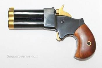 Pistolet czarnoprochowy Derringer .45 2,5" muszka, kurek, spust TiN