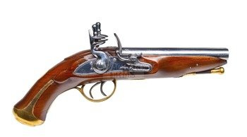 Pistolet skałkowy dwustrzałowy