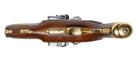 Double barrel flintlock pistol