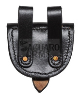 Black leather caps box-double loop