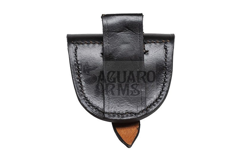 Black leather caps box -single loop