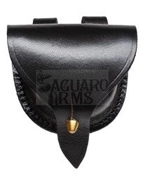 Black leather caps box-double loop