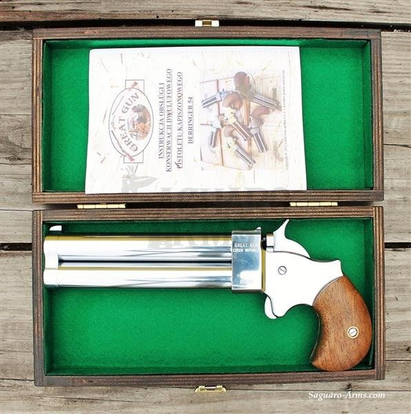 Pistolet czarnoprochowy Derringer .54  5" chrom