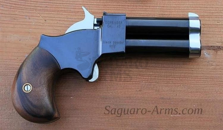 Pistolet czarnoprochowy Derringer .45 2,5"  chromowany spust,kurek , muszka