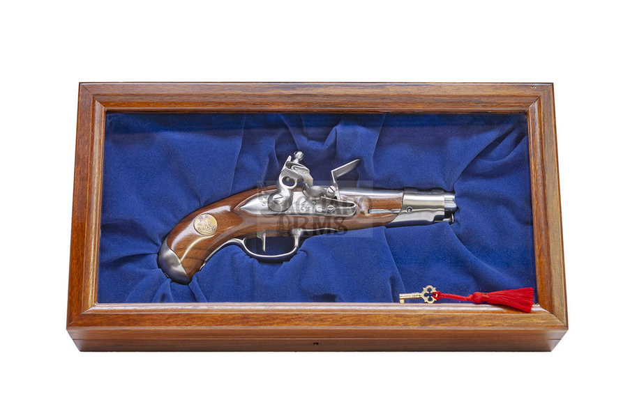 Pistolet czarnoprochowy AN IX de Gendarmerie kal. .15,20 mm w skrzyni drewnianej