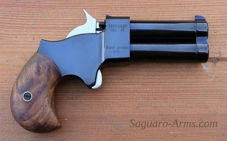 Pistolet czarnoprochowy Derringer .45 2,5"  chromowany spust,kurek